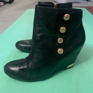 Black Leather Booties